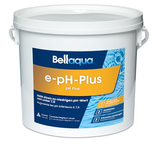 Bellaqua e-pH-Plus 5 kg - pH Heber - schnell & effektiv pH Wert anheben, optimale pH Regulierung - einfache Dosierung - Granulat Pool pH Regulierung - Wasserpflege, Poolchemie, Poolpflege von Bellaqua