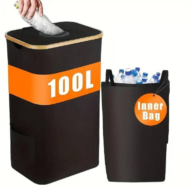 Bellaro Life Müllsackständer Pflandflaschen Sammelbehälter 100L und 140L, mulleimer Küche, 	Schwarz von Bellaro Life