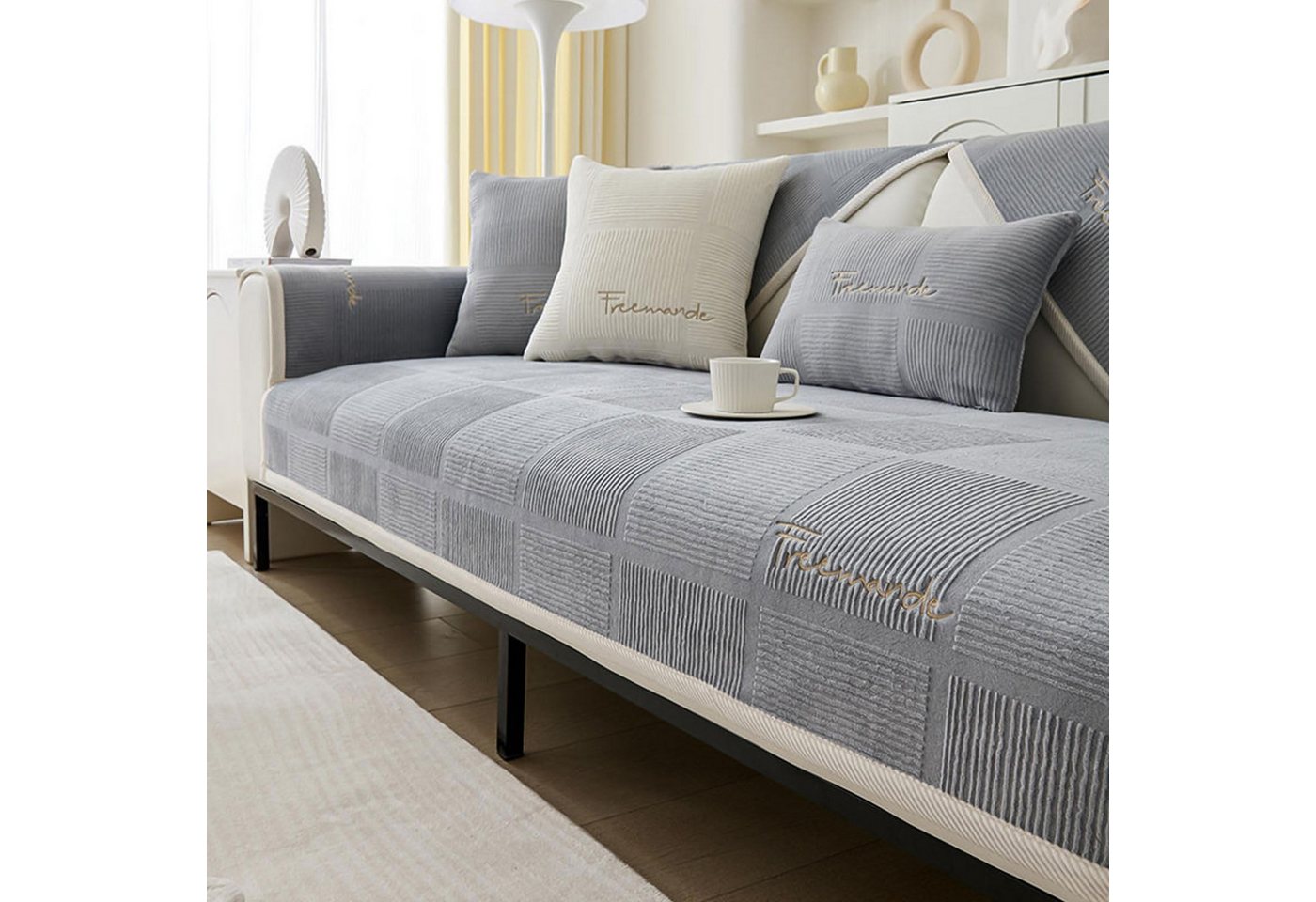 Bellaro Life Sofahusse Rutschfester Sofa-Schutz: 1-4-Sitzer, L-Form Ecksofa, Haustiergeeignet von Bellaro Life