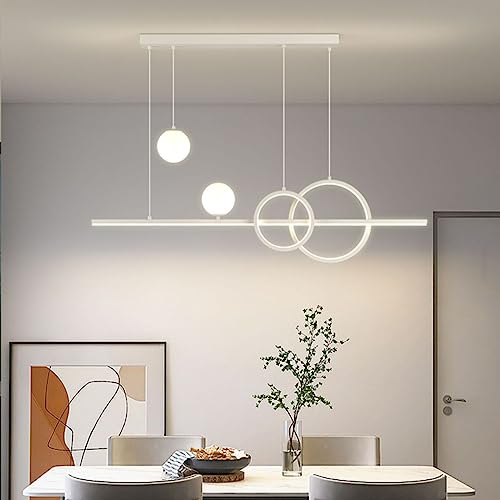 36W Esstischlampe LED Pendelleuchte Esstisch Dimmbar Hängelampe Modern Hängeleuchte mit Fernbedienung Esszimmerlampe Höhenverstellbar Pendellampe für Esszimmer Schlafzimmer Küche Büro (Weiß) von Bellastein