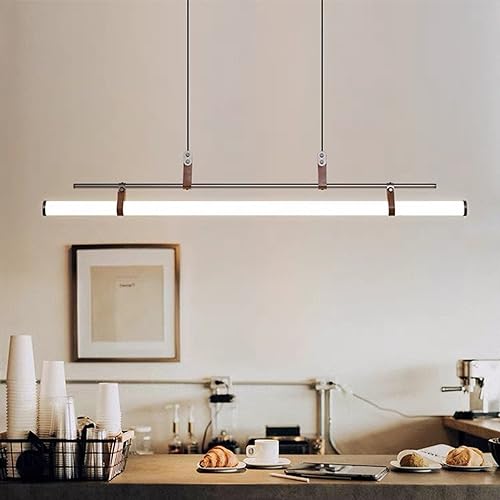 Bellastein® Esstisch LED Pendelleuchte Esszimmer Dimmbare höhenverstellbare Moderne Pendellampe mit Fernbedienung Hängelampe für Büro Schlafzimmer Kücheninsel Hause Cafe Deckenleuchte (115cm, Schwarz) von Bellastein