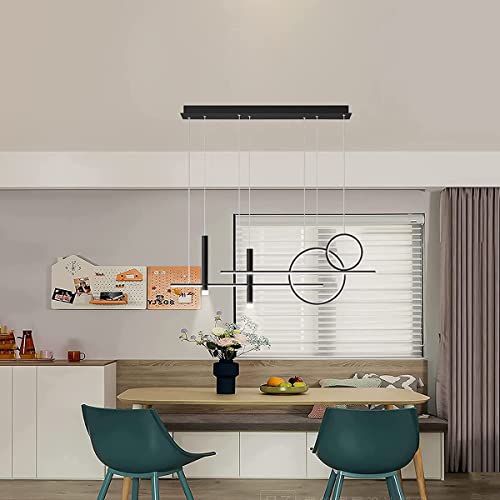 Bellastein Esstischlampe Moderne LED Pendelleuchte Dimmbar Esstisch Esszimmer Hängeleuchte Kreativ Pendellampe Büro Kronleuchter Wohnzimmer Leuchte 62W Hängelampe (Schwarzes) von Bellastein