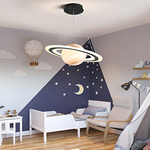 Bellastein Kinderzimmer Hängelampe Modern LED Dimmbar Rund Design Hängeleuchte Mädchen Jungen Schlafzimmer Dekorative Lampe Kinder Pendellampe Höhenverstellbar Schlafzimmerlampe (orange) von Bellastein