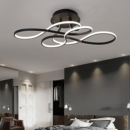 Bellastein LED Deckenleuchte Moderne Creative Design100W Dimmbar Wohnzimmer Deckenlampe Mit Fernbedienung Deckenleuchte für Schlafzimmer wohnzimmer Küche (Schwarz) von Bellastein