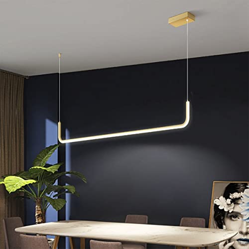 Bellastein LED Esstisch Pendellampe Dimmbar Moderne Kronleuchter Höhenverstellbar Pendelleuchte, für Wohnzimmer Schlafzimme Esstisch Esszimmer Hängelampe (Gold, 90CM) von Bellastein