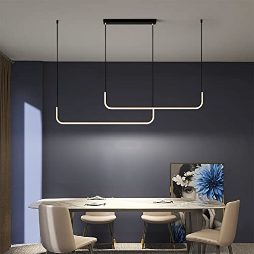 Bellastein LED Esstisch Pendellampe Dimmbar Moderne Kronleuchter Höhenverstellbar Pendelleuchte, für Wohnzimmer Schlafzimme Esstisch Esszimmer Hängelampe (Schwarz, 120CM) von Bellastein