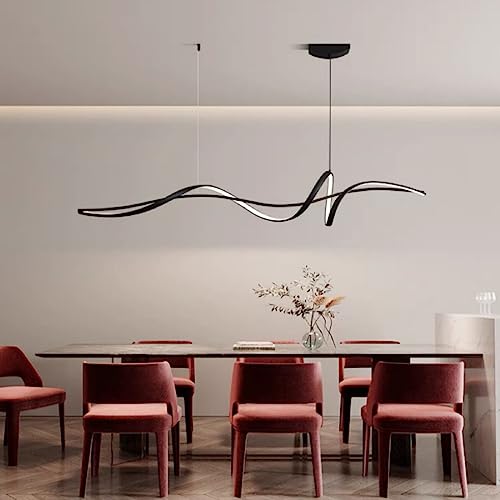 Bellastein LED Hängeleuchte Esszimmer Pendellampe kreativ modern Kronleuchter minimalistisch und atmosphärisch Bar- und Esszimmer Hängeleuchte minimalistische Pendelleuchte (schwarz, 120cm) von Bellastein