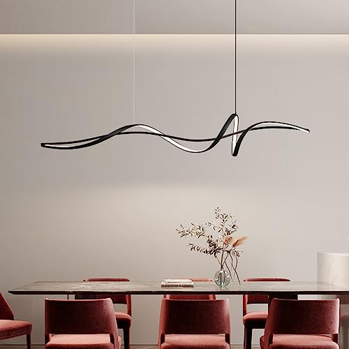 Bellastein LED Hängeleuchte Esszimmer Pendellampe kreativ modern Kronleuchter minimalistisch und atmosphärisch Bar- und Esszimmer Hängeleuchte minimalistische Pendelleuchte (schwarz, 160cm) von Bellastein