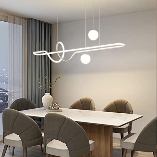 Bellastein LED Pendelleuchte Esstisch Dimmbar Küche Hängelampe Mit Fernbedienung Hoehenverstellbar Esszimmerlampe Modern Hängeleuchte für Schlafzimmer Büro Hotel Kronleuchter Weiß von Bellastein