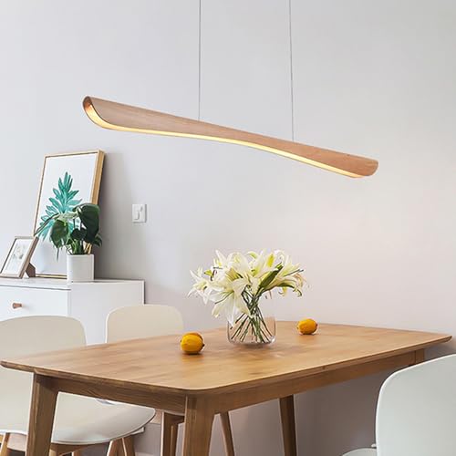 Bellastein LED Pendelleuchte esstisch holz Dimmbar, Moderne Hängelampe mit Fernbedienung,Linear Design Hängeleuchte Esstisch lampe, Höhenverstellbar Holzlampe für Esszimmer Büro Küchenlampe (100cm) Bellastein LED Pendelleuchte esstisch holz Dimmbar, Moderne Hängelampe mit Fernbedienung,Linear Design Hängeleuchte Esstisch lampe, Höhenverstellbar Holzlampe für Esszimmer Büro Küchenlampe (100cm) von Bellastein