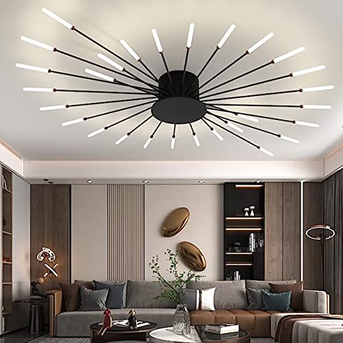 Bellastein Modern Dimmbar LED Deckenleuchte 42-Flammige Unterputz-Deckenlampe 3000-6000K Mit Fernsteuerung Schlafzimmer, Wohnzimmer, Esszimmer Pendelleuchte (schwarz, 28 Lichter) von Bellastein