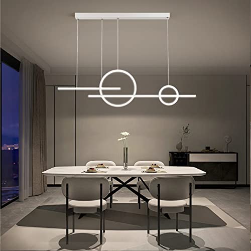 Bellastein Modern LED Pendelleuchte Esstisch Hängelampe Dimmbar Esstischlampe 56W mit Fernbedienung Esszimmer Hängeleuchte Kreativität Küche Wohnzimmer Lampe 110cm (Weiß) von Bellastein