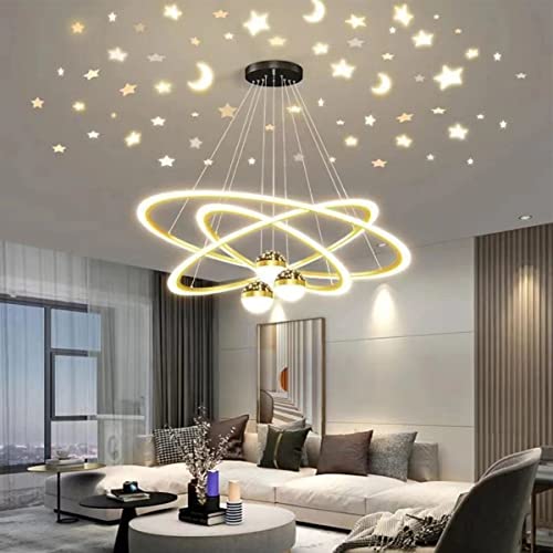 Bellastein Moderne Gold Kronleuchter, Dimmbare LED Pendelleuchte mit, höhenverstellbare Deckenleuchte, Esstisch, Esszimmer, Schreibtisch, Schlafzimmer (gold, 40cm+60cm+80cm) von Bellastein