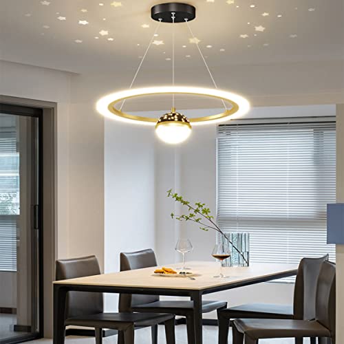 Bellastein Moderne Gold Kronleuchter, Dimmbare LED Pendelleuchte mit, höhenverstellbare Deckenleuchte, Esstisch, Esszimmer, Schreibtisch, Schlafzimmer (60cm) von Bellastein