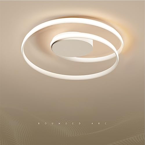 Bellastein Moderne LED Deckenleuchte Dimmbar 3000K - 6000K Fernbedienung Wohnzimmer Deckenleuchte Ovale Ringe Stil Unterputz Deckenleuchte Einstellbare Lichtfarbe/Helligkeit Lampe (weiß, L45cm) von Bellastein