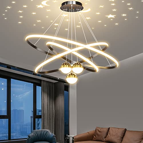 Bellastein Moderne LED Pendelleuchte Kreative LED Kronleuchtert Dimmbare Hängelampe moderner Deckenleuchter Modernes Hängeleuchte for Esszimmer Wohnzimmer Büro Küche (Schwarz, L30+40+60cm) von Bellastein