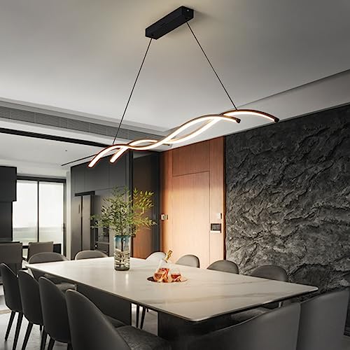 Bellastein Moderne LED pendelleuchte esszimmer dimmbar hängelampe esstisch schwarz, Wohnzimmer Küche Hängend Lampe Moderne Kreative Designer Kronleuchter Büro Leuchten Deckenleuchte (Schwarz, L150cm) von Bellastein