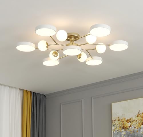 Bellastein Moderne und minimalistische Wohnzimmerbeleuchtung Makaron kreatives Licht Luxus Hotels Büro Clubbeleuchtung Schlafzimmer Deckenleuchte (weiß, 13-Köpfe) von Bellastein
