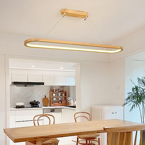 Bellastein Oval Esstisch Büro Lampen, Modern LED Hängeleuchte Dimmbar Pendelleuchte mit Fernbedienung für Esszimmer Küchenlampe (120cm) von Bellastein