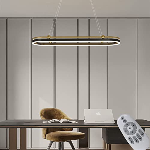 Dimmbar LED Pendelleuchte Hängeleuchten mit Fernbedienung 3 Lichtfarbe, Höhenverstellbar, Memoryfuktion Deckenleuchte, Ringe Deckenleuchte Esszimmerlampe Küchenlampe Bürolampe (Schwarz+Gold, L120cm) Dimmbar LED Pendelleuchte Hängeleuchten mit Fernbedienung 3 Lichtfarbe, Höhenverstellbar, Memoryfuktion Deckenleuchte, Ringe Deckenleuchte Esszimmerlampe Küchenlampe Bürolampe (Schwarz+Gold, L120cm) von Bellastein