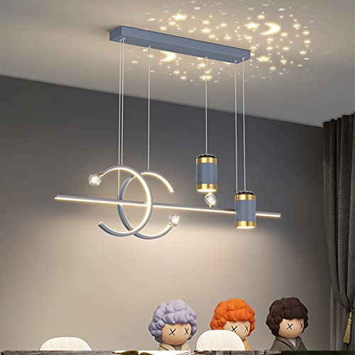 Esszimmerlampe LED Esstisch Lampe Moderne LED Pendelleuchte Dimmbar mit Fernbedienung Hängeleuchte Esszimmer Höhenverstellbar Kronleuchter für wohnzimmer Schlafzimmer Küche Büro (grau, L100cm) von Bellastein