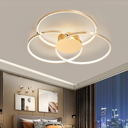 LED Deckenlampe Kreative Deckenleuchte Modern Wohnzimmer Pendelleuchte Dimmbar Esszimmer Hängelampe Mit Fernbedienung Schlafzimmer Küche Büro Lampe Innen Decken Beleuchtung (Gold, Φ-75cm) von Bellastein