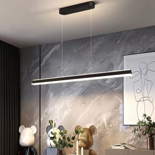 LED Hängeleuchte Büro pendellampe moderne Pendelleuchte minimalistische auf und ab beleuchtete Bar Theke Leuchte (schwarz, 150cm) von Bellastein