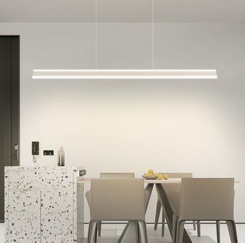 LED Hängeleuchte Büro pendellampe moderne Pendelleuchte minimalistische auf und ab beleuchtete Bar Theke Leuchte (weiß, 150cm) von Bellastein