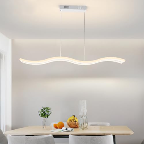 LED Pendelleuchte Esstisch helle Luxusleuchten moderne undminimalistische Esszimmertische Kronleuchter Barplatten Hängeleuchte (weiß) von Bellastein