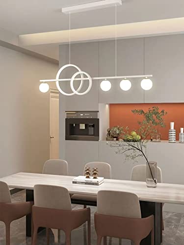 LED Pendelleuchte Esstischlampe Küchenlampe Hängend Lampen Dimmbar Hängelampe Modern LED Pendelleuchte Esstisch Wohnzimmer Schlafzimmer Hängeleuchte Höhenverstellbar Pendellampe (weiß, 120cm) von Bellastein