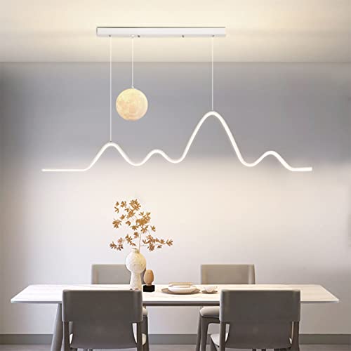 Modern LED Hängeleuchte Esstisch Pendelleuchte 36W Höhenverstellbar Kronleuchter Dimmbar mit Fernbedienung Hängeleuchte für Esszimmer Wohnzimmer Bar Büro lampe (weiß) von Bellastein