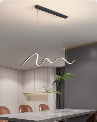 Moderne Hängeleuchte LED pendelleuchte esstisch dimmbare mit Fernbedienung Hängelampe Linear design höhenverstellbar küchenlampe hängend für esszimmer Küche büro Esstischlampe (Schwarz, L120cm) Moderne Hängeleuchte LED pendelleuchte esstisch dimmbare mit Fernbedienung Hängelampe Linear design höhenverstellbar küchenlampe hängend für esszimmer Küche büro Esstischlampe (Schwarz, L120cm) von Bellastein