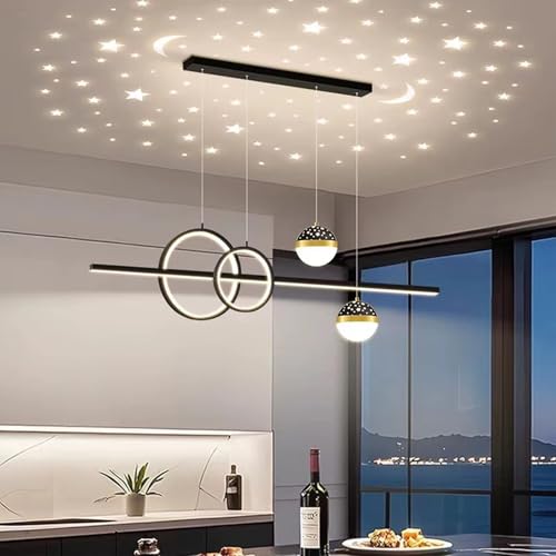 Moderne LED Pendelleuchte esszimmer dimmbar hängelampe esstisch schwarz, Moderne Linear design Hängeleuchte mit Fernbedienung, Esstischlampe hängend Höhenverstellbar für Küche büro (Schwarz, 100 cm) Moderne LED Pendelleuchte esszimmer dimmbar hängelampe esstisch schwarz, Moderne Linear design Hängeleuchte mit Fernbedienung, Esstischlampe hängend Höhenverstellbar für Küche büro (Schwarz, 100 cm) von Bellastein