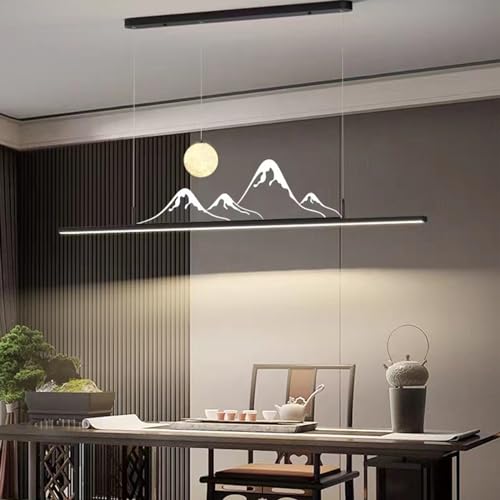 Moderne LED pendelleuchte Esstisch, kreativ LED Esszimmer hängelampe Dimmbar mit Fernbedienung Küchen Hängend Leuchte Modern Kronleuchter für Teetisch Couchtisch Deko Deckenlampe (Schwarz, L100cm) von Bellastein