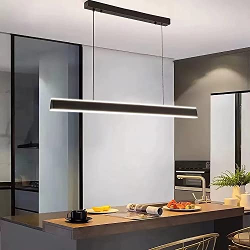 Moderne LED pendelleuchte esszimmer dimmbar hängelampe esstisch Linear design hängeleuchte mit Fernbedienung Kreative Design Esstischlampe, Moderne Hänge lampe für Wohnzimmer Küche (Schwarz, L100cm) Moderne LED pendelleuchte esszimmer dimmbar hängelampe esstisch Linear design hängeleuchte mit Fernbedienung Kreative Design Esstischlampe, Moderne Hänge lampe für Wohnzimmer Küche (Schwarz, L100cm) von Bellastein