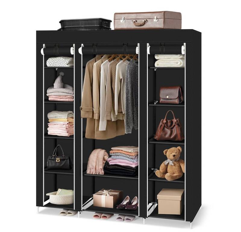 Bellavio Kleiderschrank Stoffschrank 5 Ebenen (12 Fächer, 1-St., 150x45x175cm) Stoff Faltschrank für Schlafzimmer, Ankleidezimmer von Bellavio