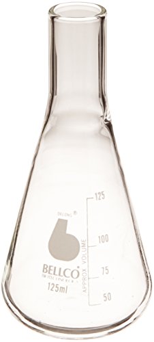 bellco Glas DELONG 2511–00125 Borosilikatglas Graduated Kultur Fläschchen ohne Verschluss, schmal Mund, 125 ml Fassungsvermögen (Fall von 12) von Bellco Glass