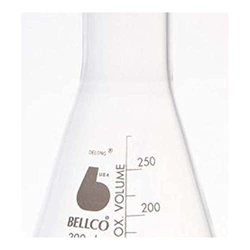 bellco Glas DELONG 2511–00250 Brett Borosilikatglas Graduated Kultur Fläschchen ohne Verschluss, schmal Mund, 250 ml Kapazität (Fall von 12) von Bellco Glass