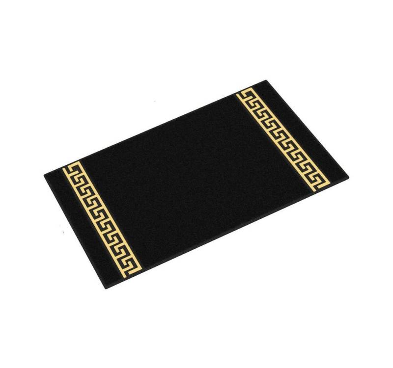 Belle Arti Badematte Badematte Badvorleger Duschmatte Badezimmerteppich Mäander rutschfest, rutschhemmend beschichtet, mit Noppen an der Unterseite, eingestickt, antirutsch, fußbodenheizunggeeignet, schnelltrocknend, weich, antiallergisch, Baumwolle, Badteppich Badgarnitur in schwarz weiss beige gold saugstark von Belle Arti