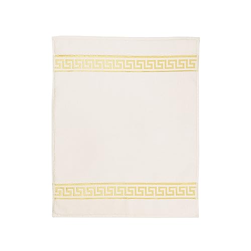 Badematte Badezimmerteppich Badteppich Duschmatte Badvorleger Duschvorleger griechisches Mäander Muster in beige gold mit Noppen - 100% Baumwolle rutschfest waschbar Fussbodenheizung - beige, 50x60 cm von Belle Arti