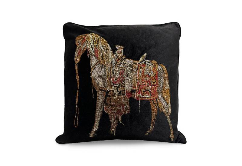 Belle Arti Dekokissen Dekokissen Zierkissen Kissen Couch Sofa Pferd Muster Steinen schwarz von Belle Arti
