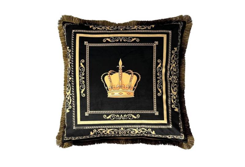 Belle Arti Dekokissen Kissen Zierkissen Sofa Samt 2er Set schwarz gold mit Bezug und Füllung von Belle Arti