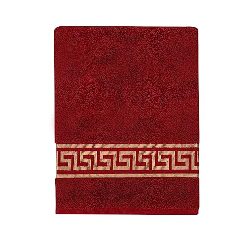 Belle Arti Premium Mäander Handtücher Duschtücher Gästetücher Flauschige Frottee Baumwolle (2er Set - 30 x 50 cm, rot) von Belle Arti