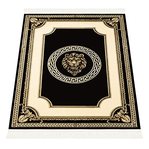 Belle Arti Premium Mäander Löwen Kopf Teppich aus 100% Viskose im Meander Design Carpet in verschiedenen größen 651 (100 x 140 cm, Rechteckig) von Belle Arti