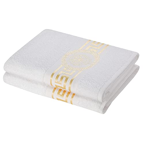 Belle Arti Premium Mäander Löwen & Amphore Handtücher Duschtücher Gästetücher Saunatücher Flauschige Frottee Baumwolle in verschiedenen Größen in Weiss und schwarz (2er Set - 70 x 140 cm, Weiss) Belle Arti Premium Mäander Löwen & Amphore Handtücher Duschtücher Gästetücher Saunatücher Flauschige Frottee Baumwolle in verschiedenen Größen in Weiss und schwarz (2er Set - 70 x 140 cm, Weiss) von Belle Arti