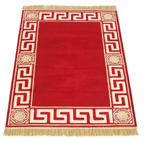 Belle Arti Premium Mäander Teppich aus 100% Viskose im Meander Design Carpet Größen 641 (rot, 67 x 105 cm) von Belle Arti
