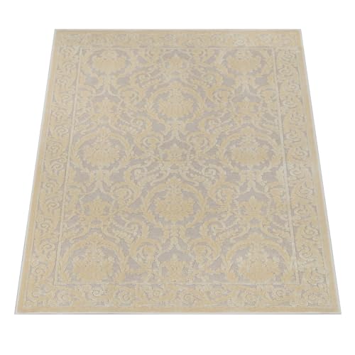 Luxus 3D Teppich Wohnzimmer Schlafzimmer Esszimmer Farashe in Beige - Kurzflor rutschfest Seidenglanz 3D-Effekt 100% Viskose - Creme beige, 100x140 cm Luxus 3D Teppich Wohnzimmer Schlafzimmer Esszimmer Farashe in Beige - Kurzflor rutschfest Seidenglanz 3D-Effekt 100% Viskose - Creme beige, 100x140 cm von Belle Arti