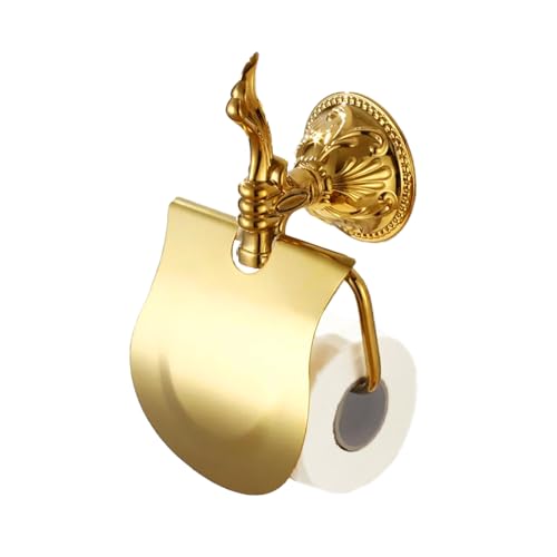 Toilettenpapierhalter Toilettenrollenhalter WC-Rollenhalter mit Deckel Messing zur Wandbefestigung - poliert und rostfrei (Design 1: Esclusivo) von Belle Arti