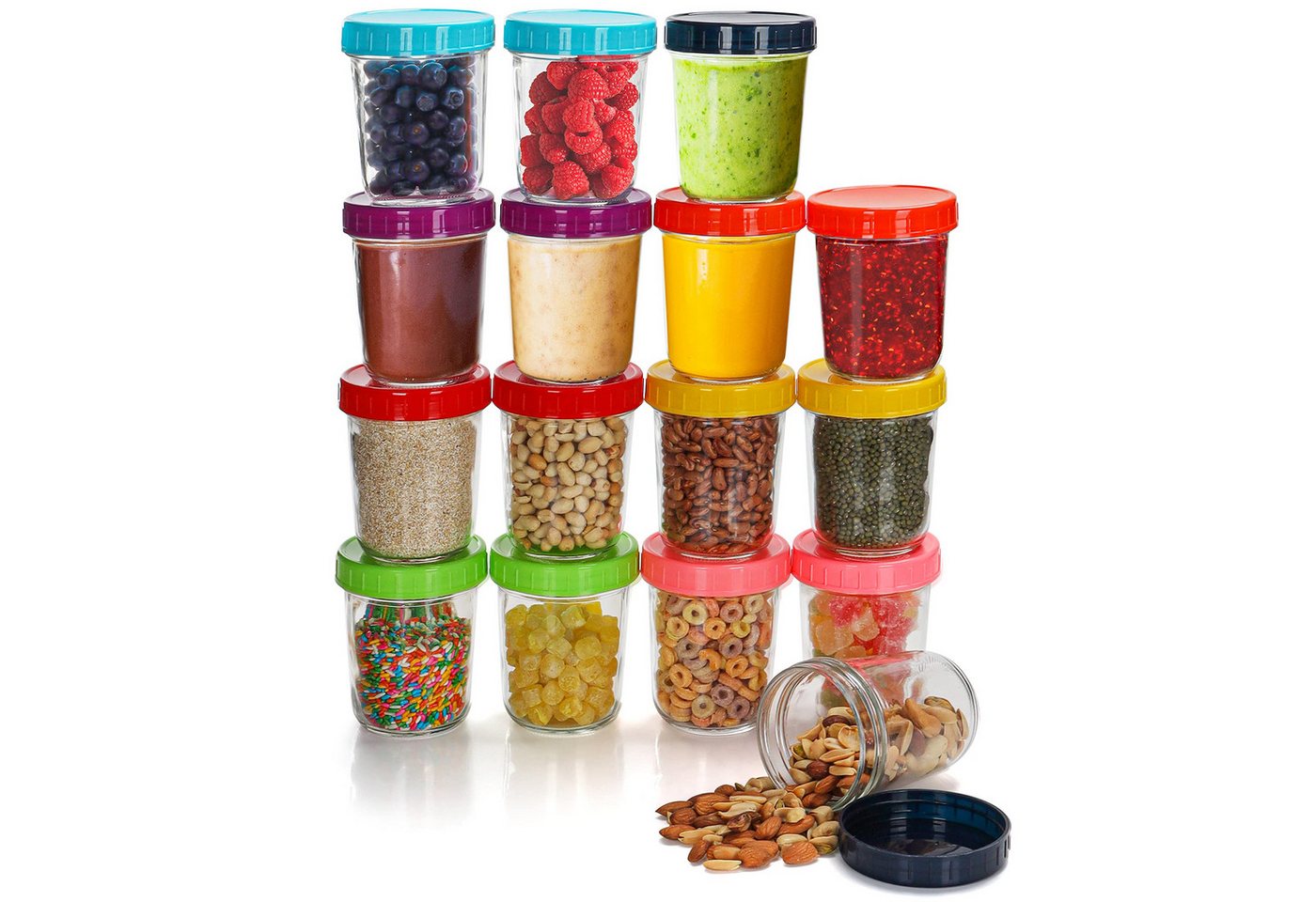 Belle Vous Aufbewahrungsbox 16 Glasbehälter für Babynahrung 350 ml (16 St) von Belle Vous