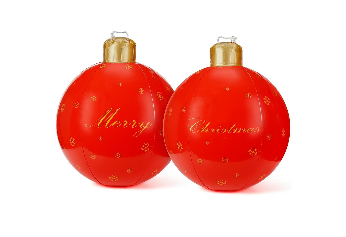 Belle Vous Aufbewahrungsbox Aufblasbare Weihnachtskugeln 60 cm - Rote PVC-Weihnachtskugeln XXL (2 St) von Belle Vous